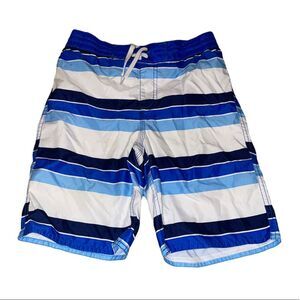 Old Navy Big Boy’s Swim Trunks Blue Stripe
